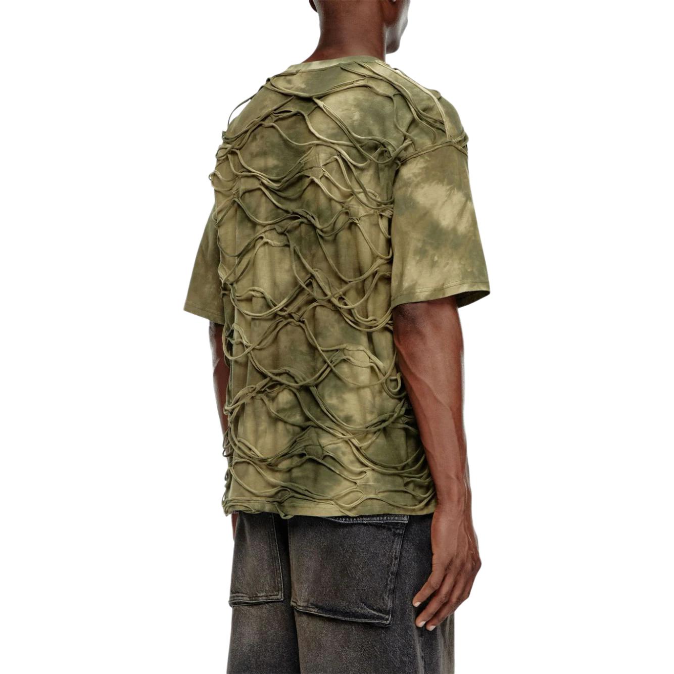 T Boxket Floating Strands Tie Dyed Футболка DIESEL, Оливковый Зеленый — фото 4
