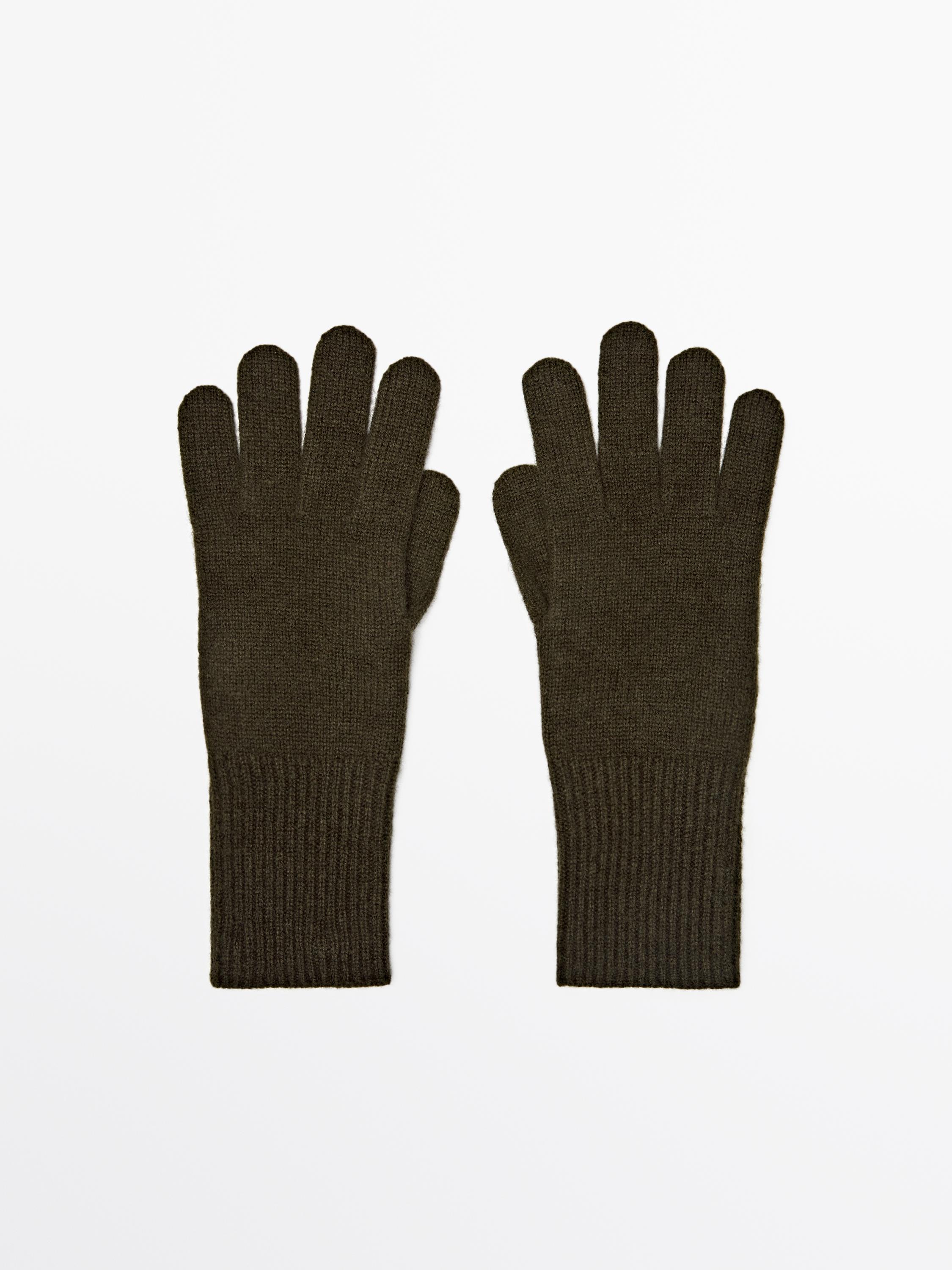 

Перчатки из шерстяной смеси Massimo Dutti, зеленый