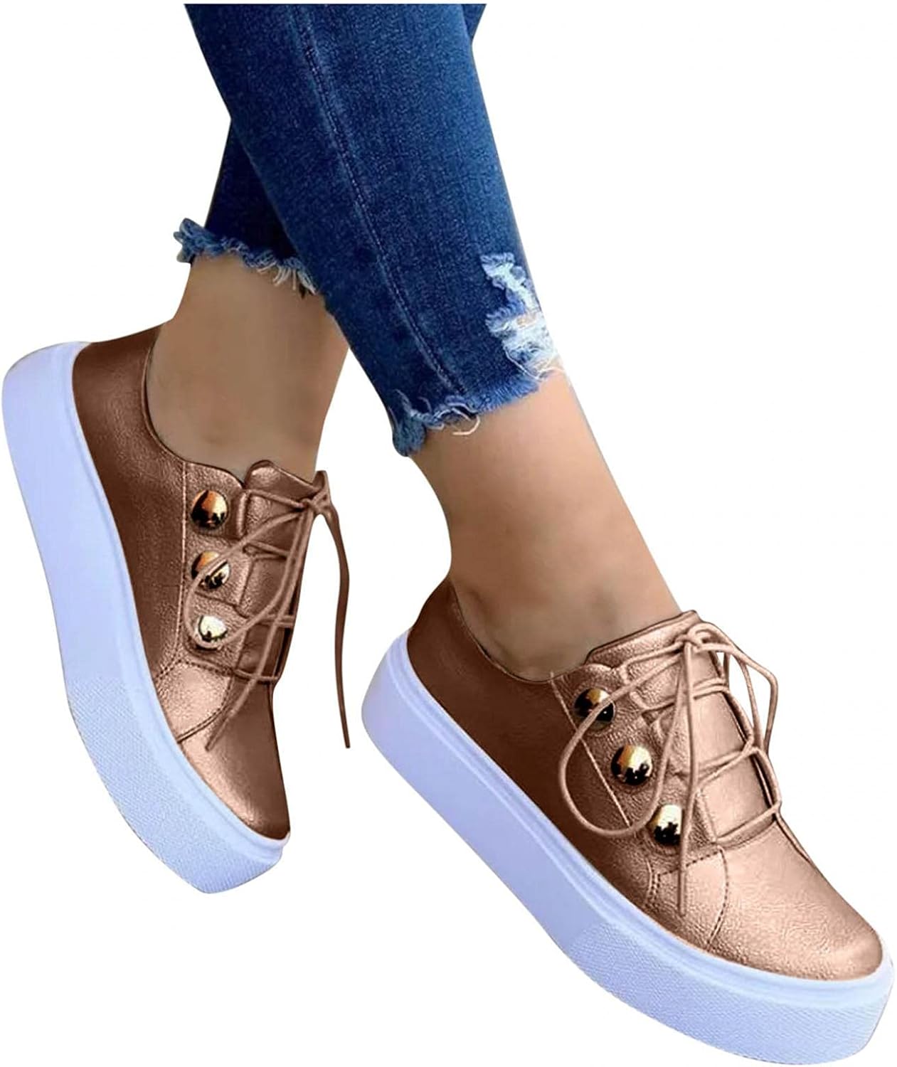 

Женские модные кроссовки Hbeylia на платформе, повседневные кожаные с шнуровкой, с массивной подошвой, высокие каблуки, обувь без застежки на низком ходу, прогулочные туфли, низкие кеды, спортивная обувь для бега для девушек, розовый