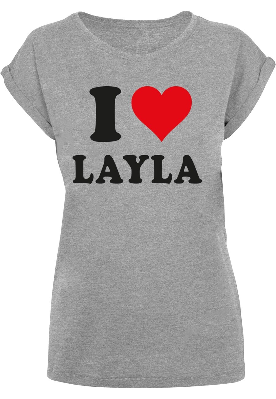 

Футболка Merchcode I LOVE LAYLA, пятнистый серый