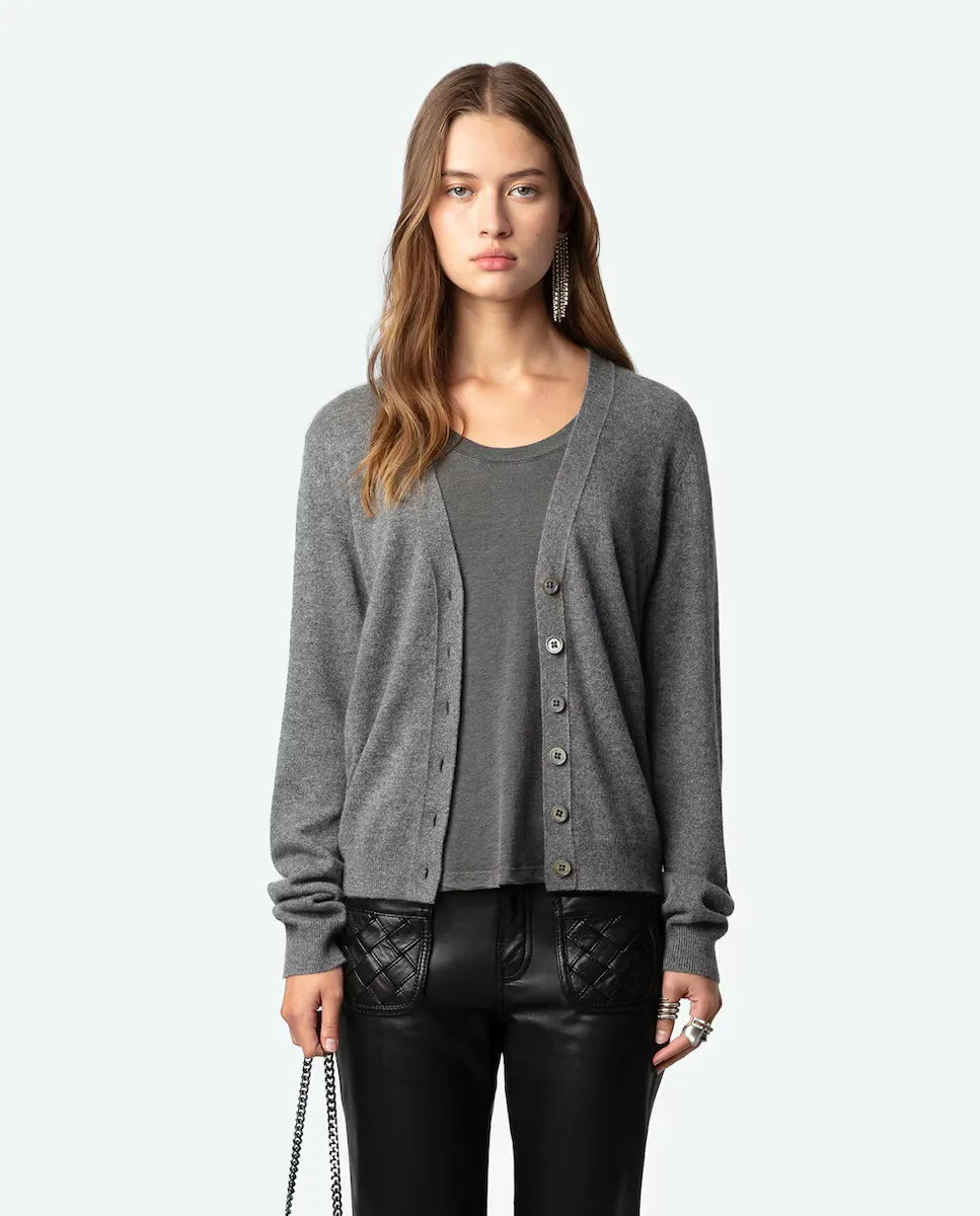 

Женский кардиган Jemmy Patch из 100% кашемира Zadig & Voltaire, серый