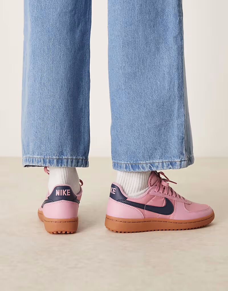 Кроссовки Nike Field General розового и тёмно-синего цветов — фото 3