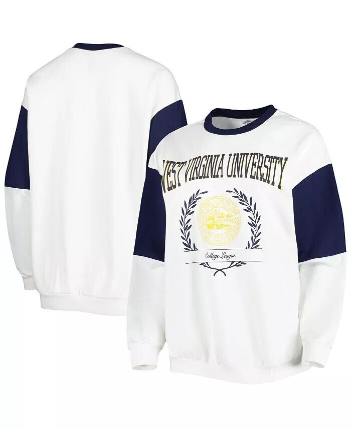 

Женский белый пуловер с длинным рукавом West Virginia Mountaineers It's A Vibe Gameday Couture