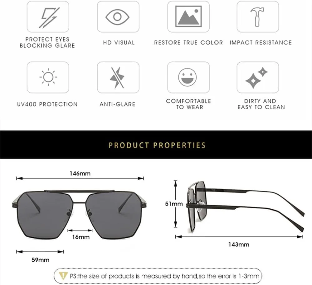 

Металлические солнцезащитные очки для мужчин и женщин, модные солнцезащитные очки, стильные очки для вождения, защита от УФ-излучения UV400 MTZJH, Gold Yellow