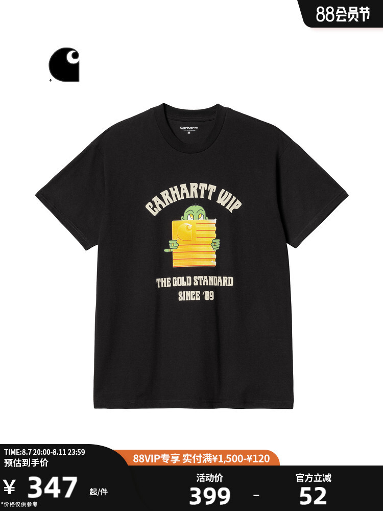 

Футболка Carhartt WIP с золотистым принтом, черный