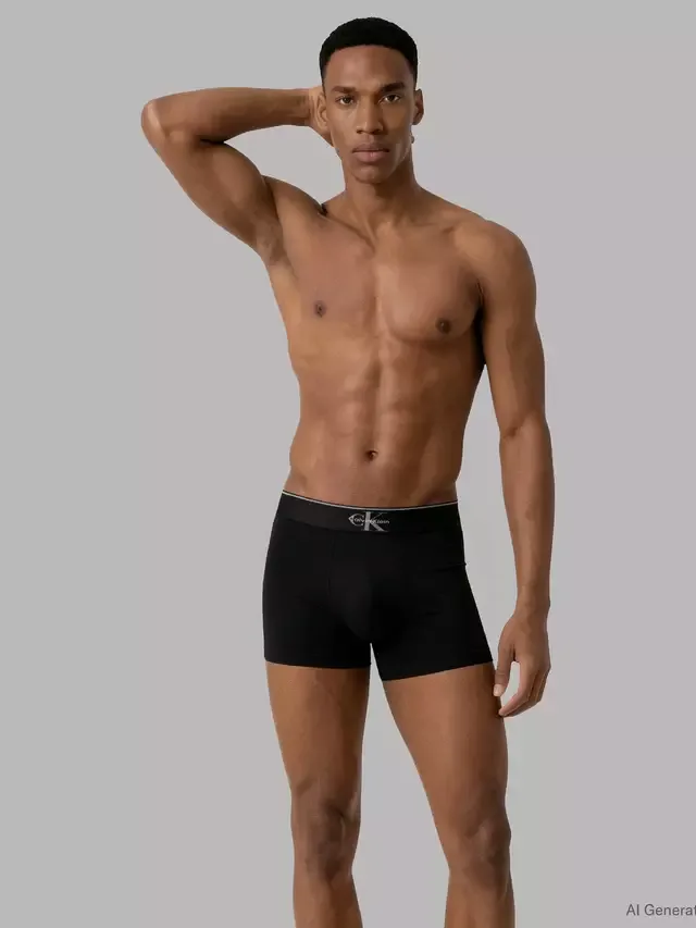 Трусы из эластичного хлопка, комплект из 3 штук, черные Calvin Klein — фото 3