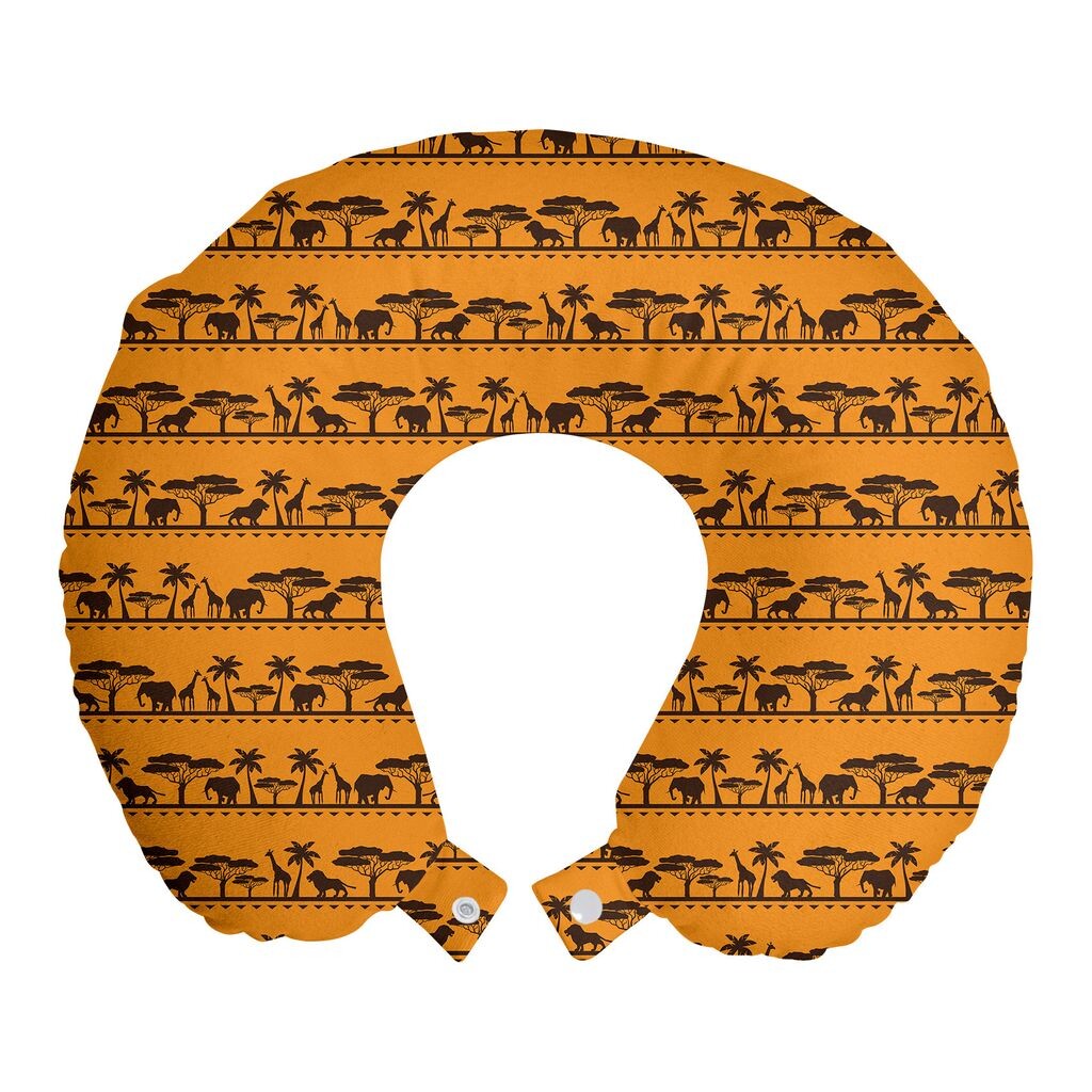 

ABAKUHAUS Дорожная подушка Elephant, поддержка шеи, двухцветное животное, пенопластовый дорожный предмет для самолета и автомобиля, 30x30 см, Календулы коричневые