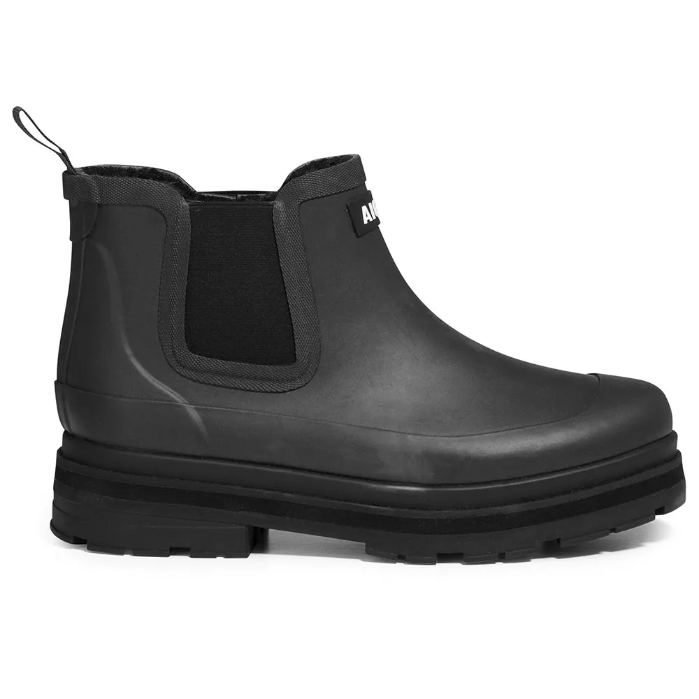 Женские ботинки челси Aigle Soft резиновые с меховой подкладкой, черный — фото 3