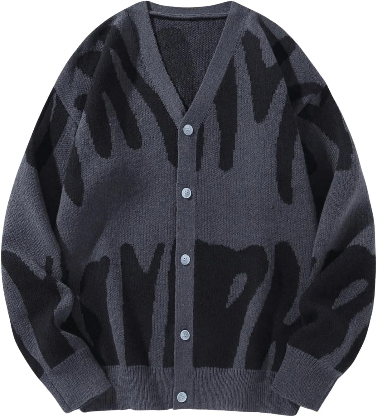 

Кардиган мужской Y2K с длинным рукавом и V-образным вырезом SweatyRocks