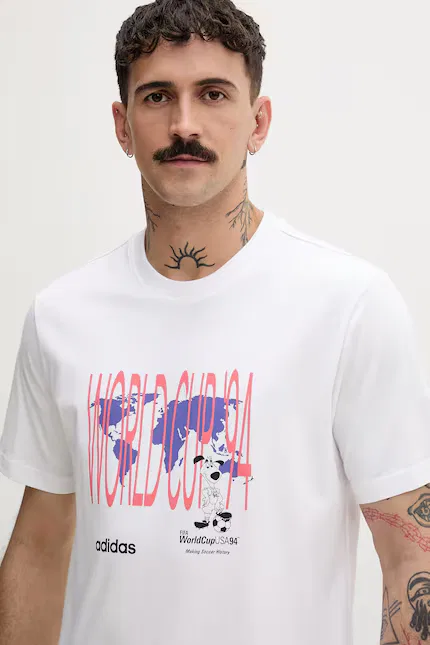 Футболка с принтом slim fit Adidas Originals, белый — фото 4