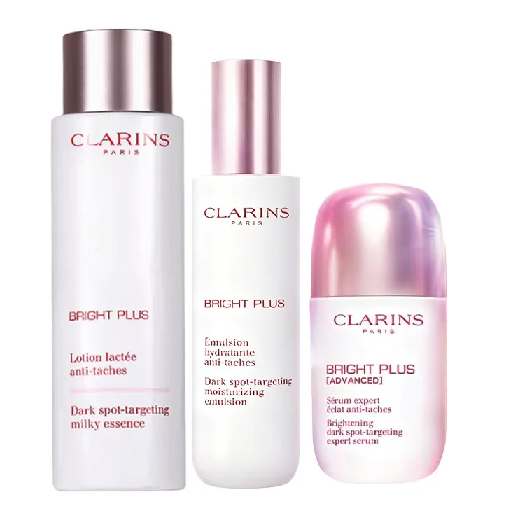 CLARINS Набор сывороток для ухода за кожей Milk Luminous в маленькой фарфоровой бутылочке, увлажняющий и питающий, Three-Piece Set: Toner 200ml+Lotion 75ml+Small Glass Bottle Serums 50ml