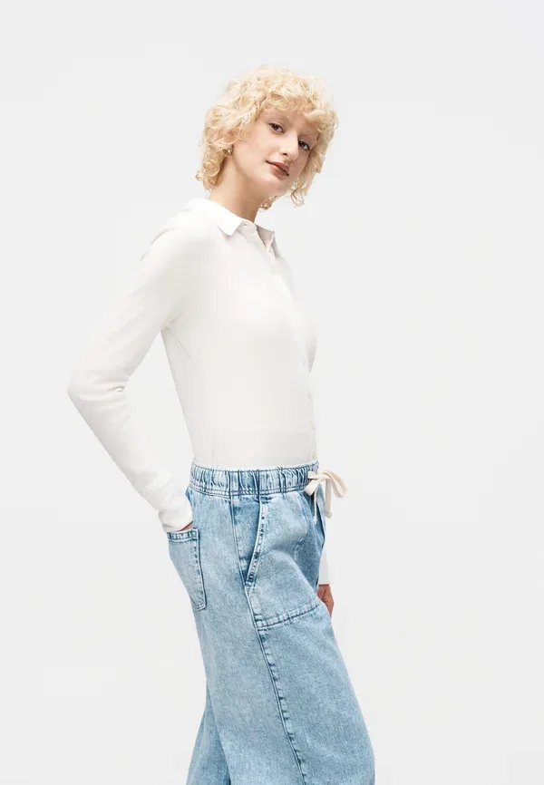 Джинсы свободные Easy barrel van ness loose jeans Gap, светлый индиго — фото 4