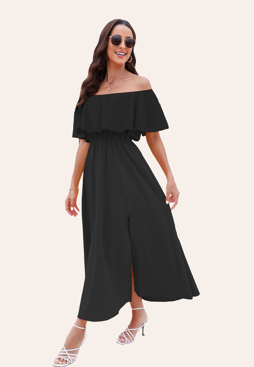 

Элегантное платье OFF THE SHOULDER Cupshe, черный
