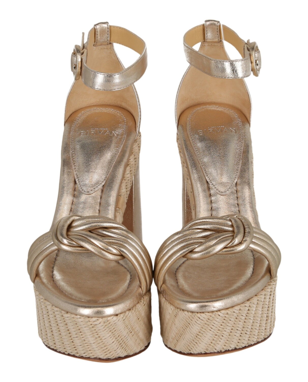

Сандалии Vicky на платформе с запахом на щиколотке Alexandre Birman, золото