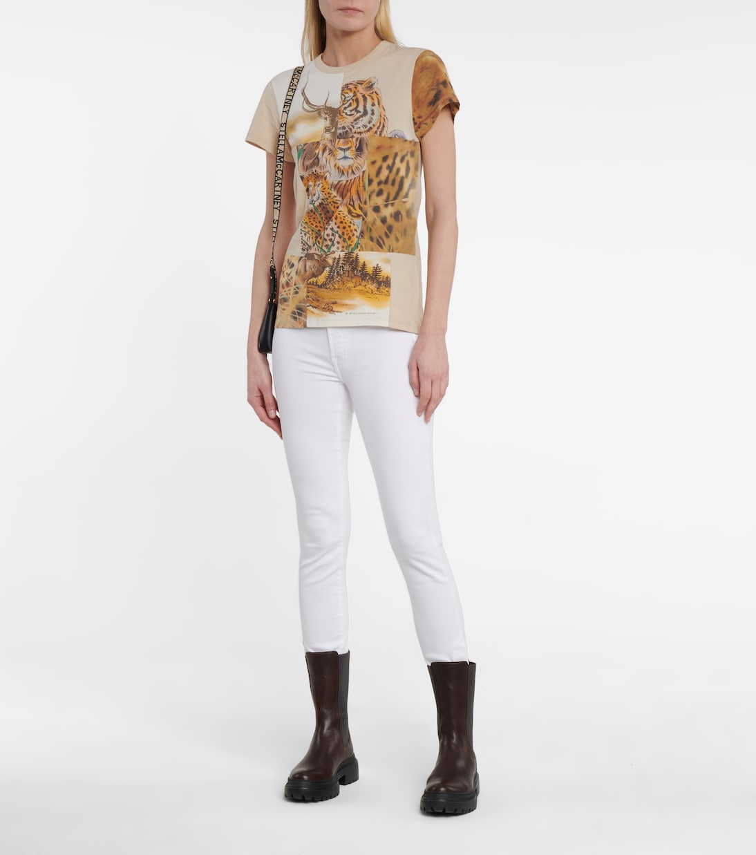 Футболка из хлопка с принтом Stella McCartney, Parchment — фото 2