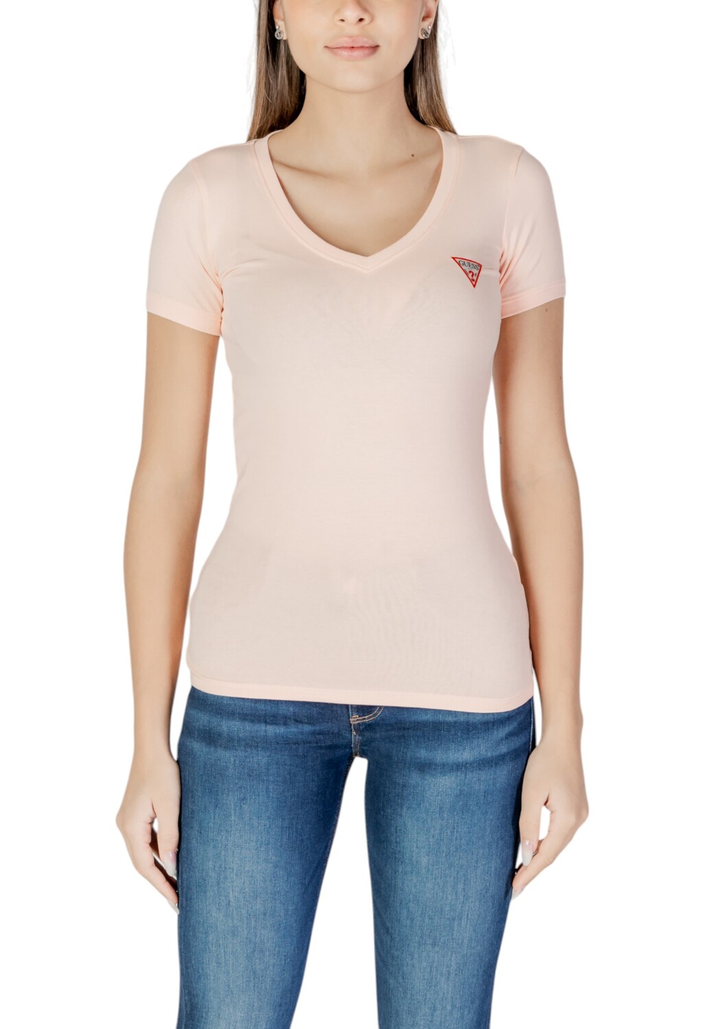

Футболка женская GUESS с V-образным вырезом, розовый