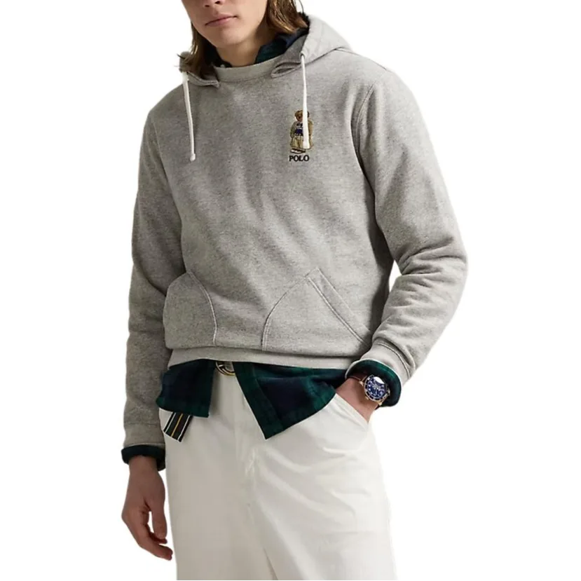Худи с вышитым логотипом Polo Ralph Lauren, серый — фото 4
