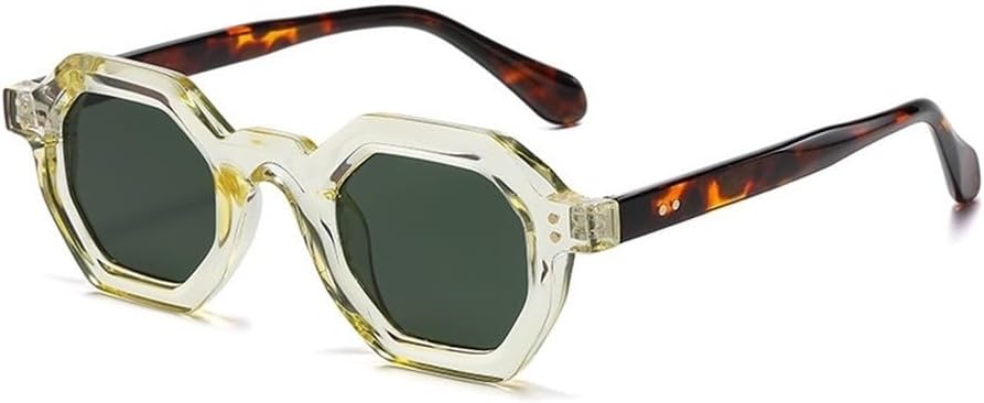 

Модные солнцезащитные очки Polygon Small Square для женщин, ретро с заклепками, мужские солнцезащитные очки UV400, трендовые солнцезащитные очки для активного отдыха и спорта SKFGNX, Yellow Dark Green