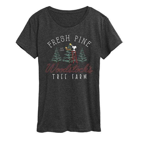 

Футболка с принтом Women's peanuts woodstock's tree farm Licensed Character, Heather Charcoal, Черный, Футболка с принтом Women's peanuts woodstock's tree farm Licensed Character, Heather Charcoal