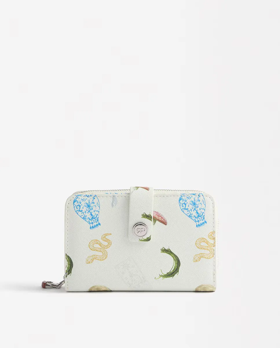 

Средний женский кошелек с застежкой-молнией и принтами Parfois, белый
