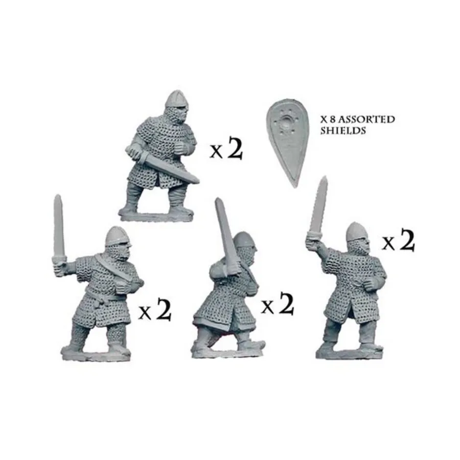 

Спешенные норманнские рыцари с мечами, Historical Miniatures - Dark Ages - Normans (28mm) (Crusader Miniatures)