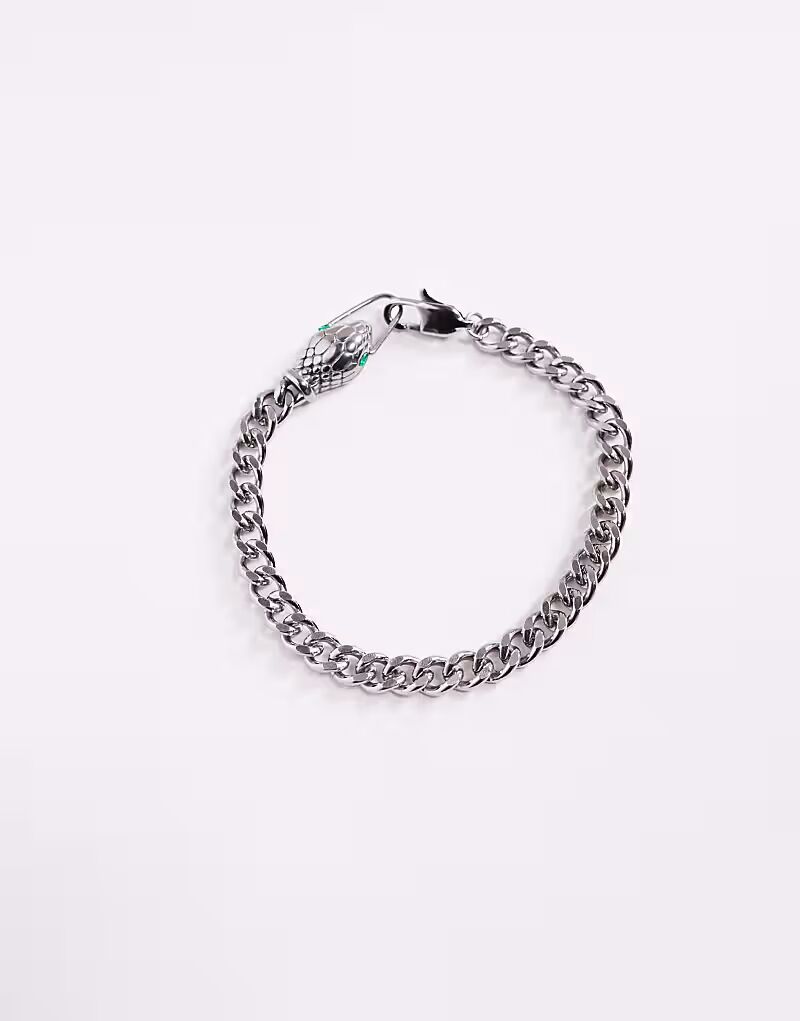 

Водонепроницаемый браслет-змея из нержавеющей стали серебристого цвета Asos Design