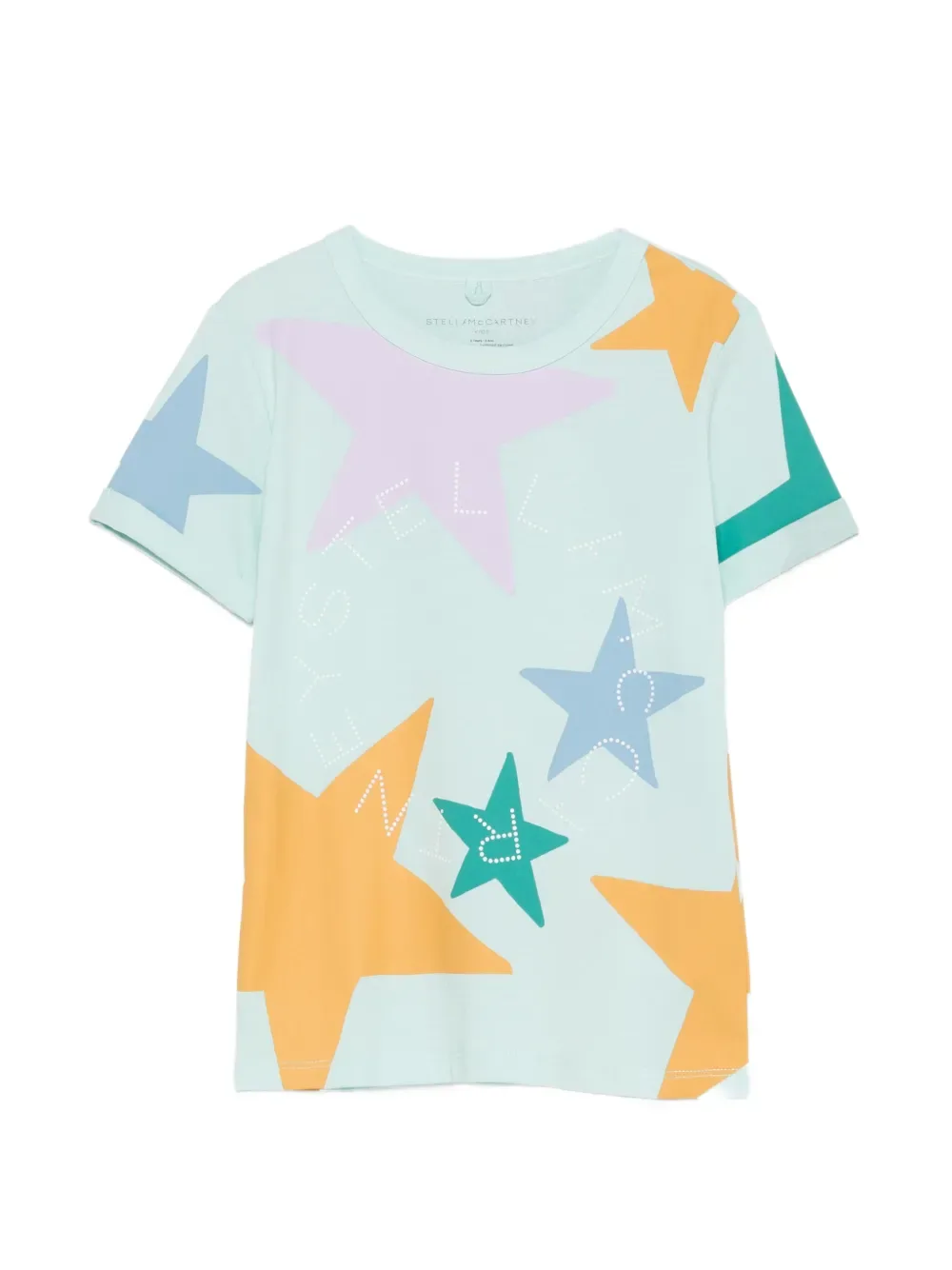 Футболка с принтом в виде звезд Stella McCartney Kids, синий