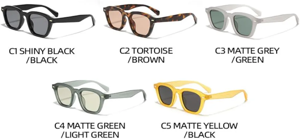 

Солнцезащитные очки с защитой UV400 | Rivets Punk, маленькая оправа | для женщин и мужчин, для занятий спортом на открытом воздухе и вождения DSVIGF, Mattegreen-brown