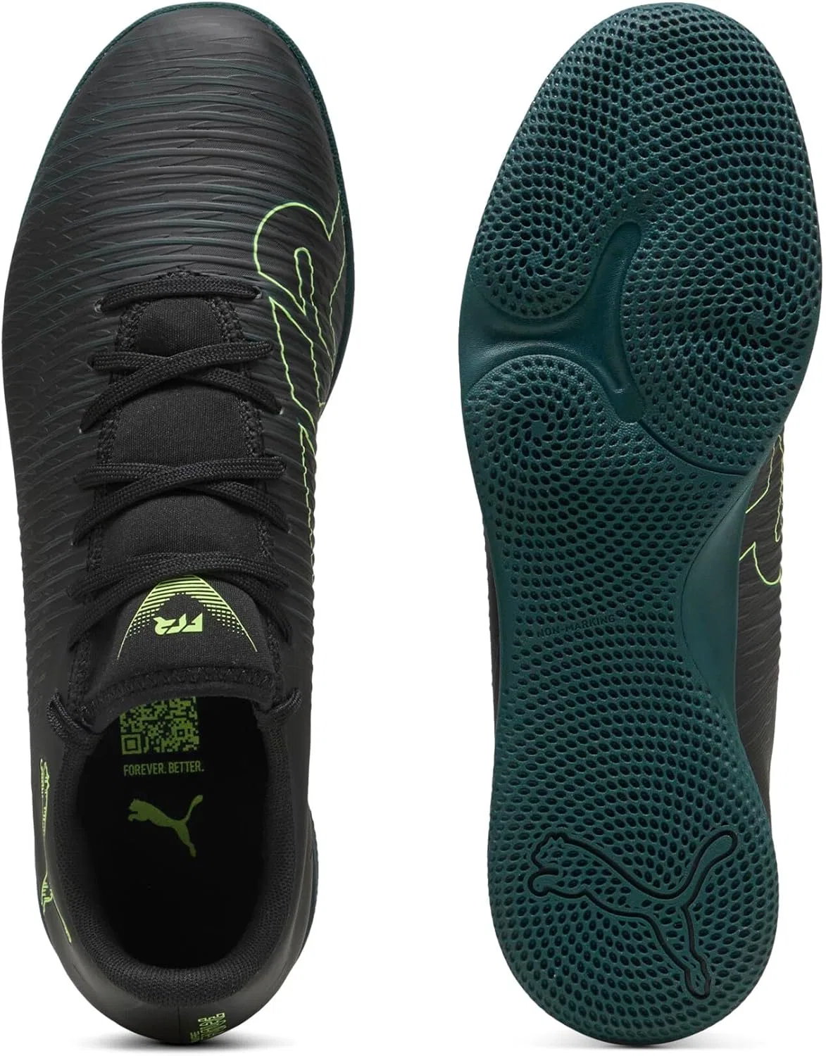 Мужские кроссовки PUMA Future Play для игры в помещении, Black Fizzy Light Green Terrain Ah25 — фото 4