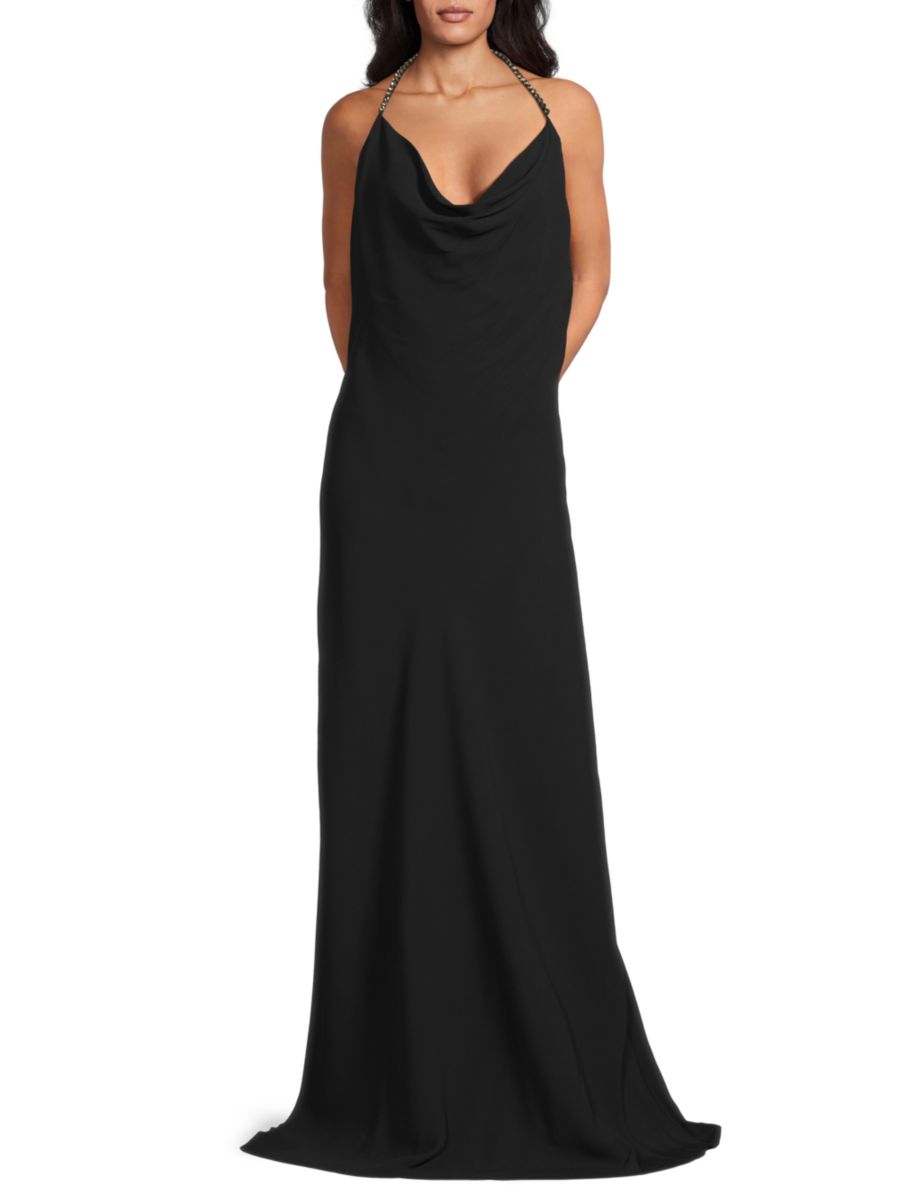 

Платье-халтер, украшенное кристаллами Stella McCartney, черный