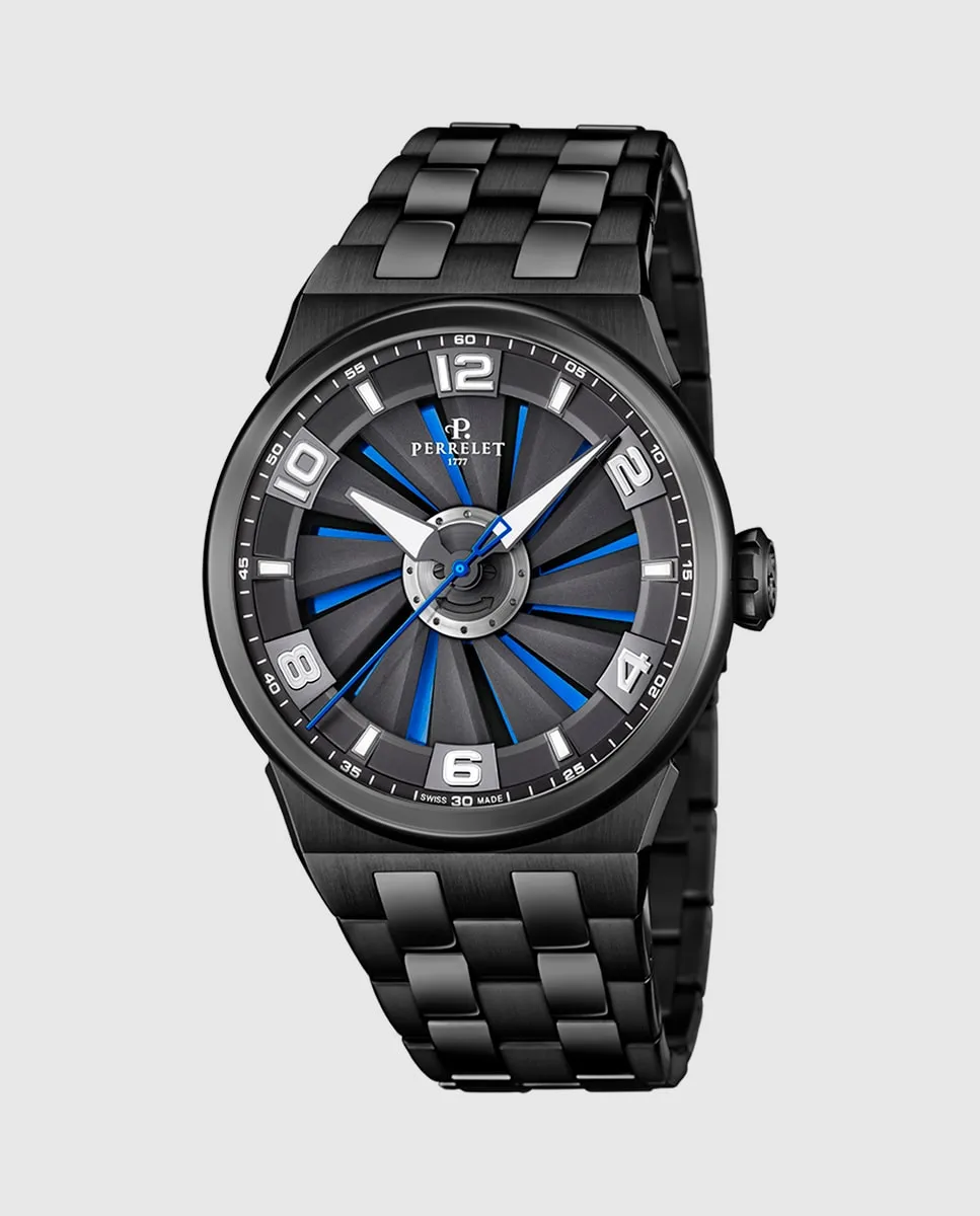 

Мужские часы Turbine Evo A4063/2 из черной стали Perrelet, черный