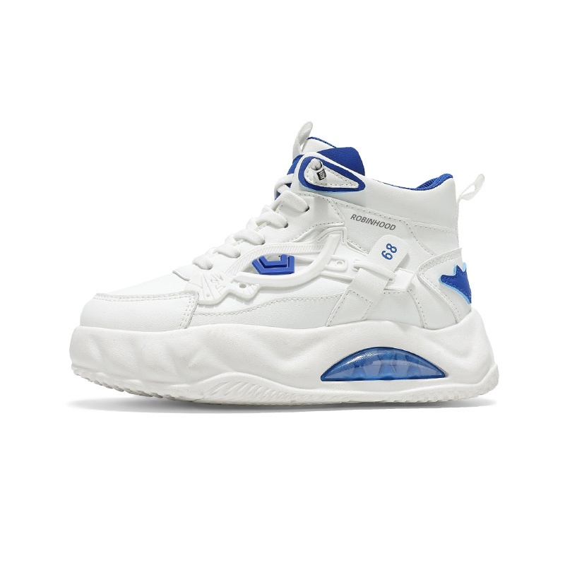 

Модные противоскользящие, устойчивые к истиранию, с амортизацией высокие детские кроссовки для скейтбординга Kids' ROBINHOOD, белый