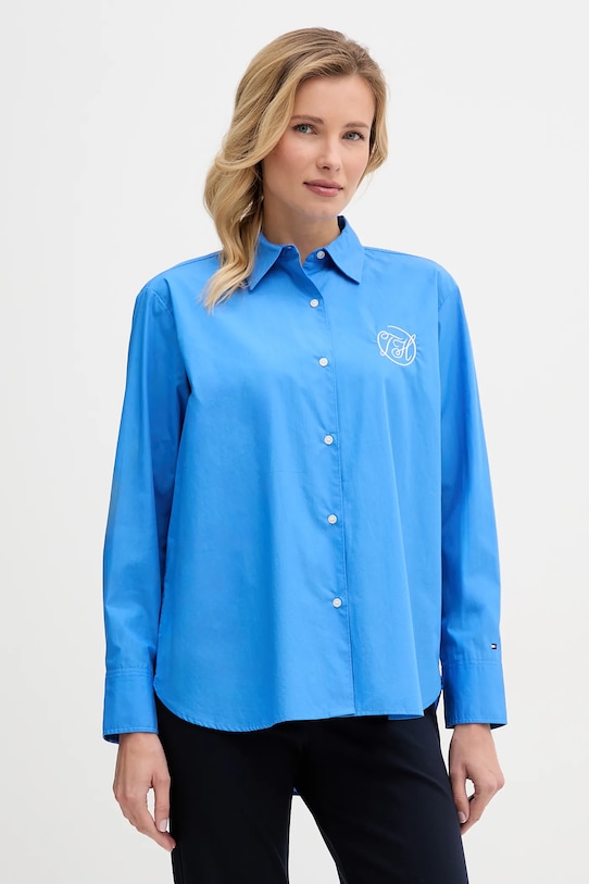 

Хлопковая рубашка Tommy Hilfiger, синий