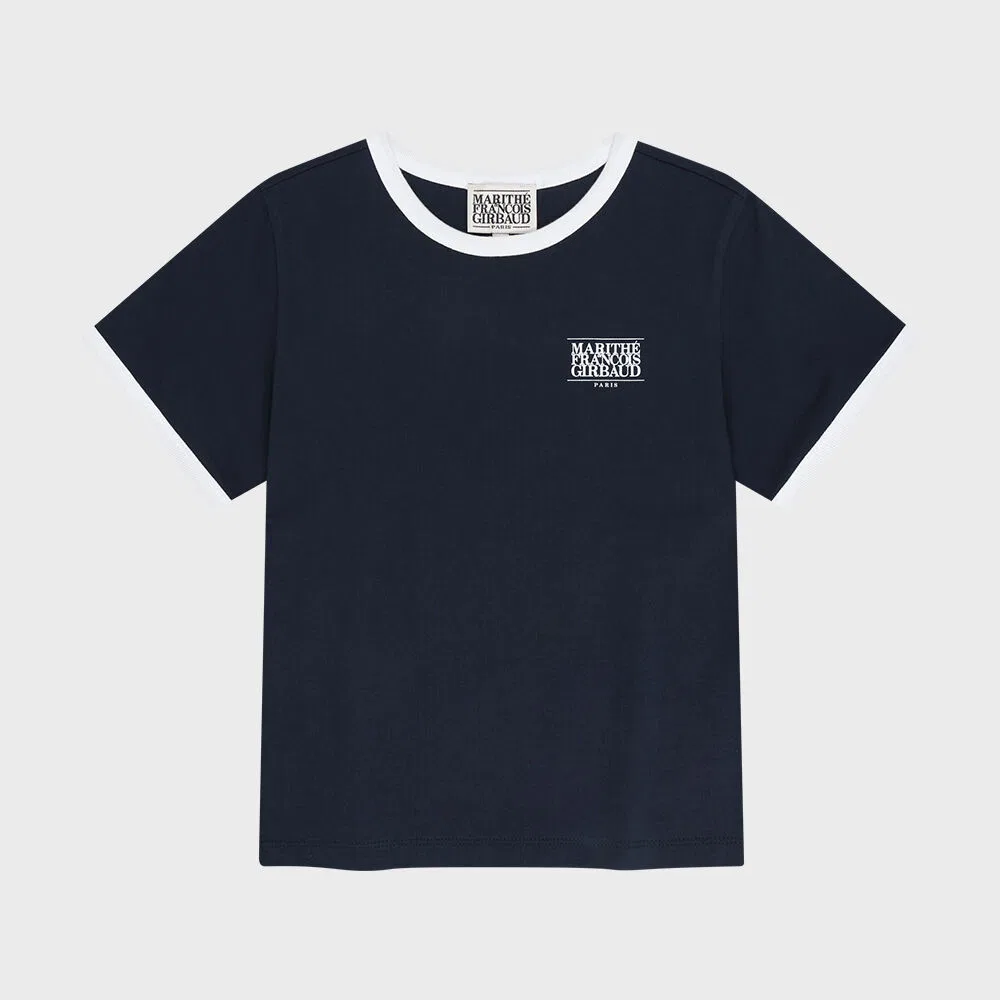 Детская футболка Kids Small Classic Logo Ringer тёмно-синяя от Marithé Kids