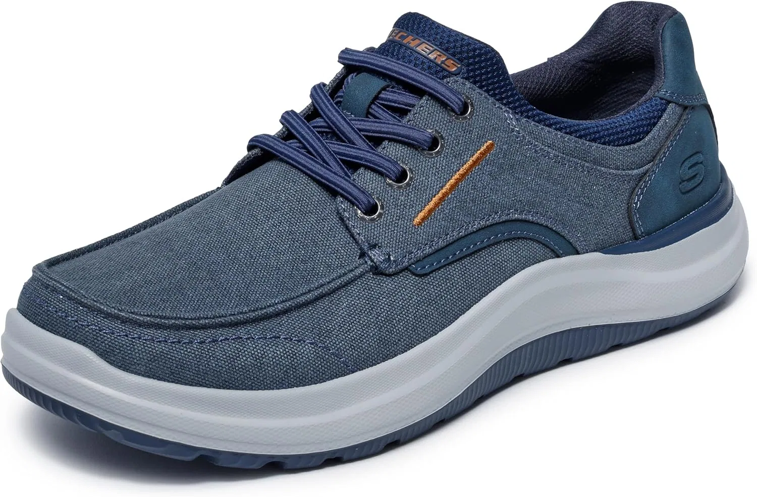 Мужские слипоны Skechers USA Altman - Finch Moc Toe Canvas Bungee Lace, Navy