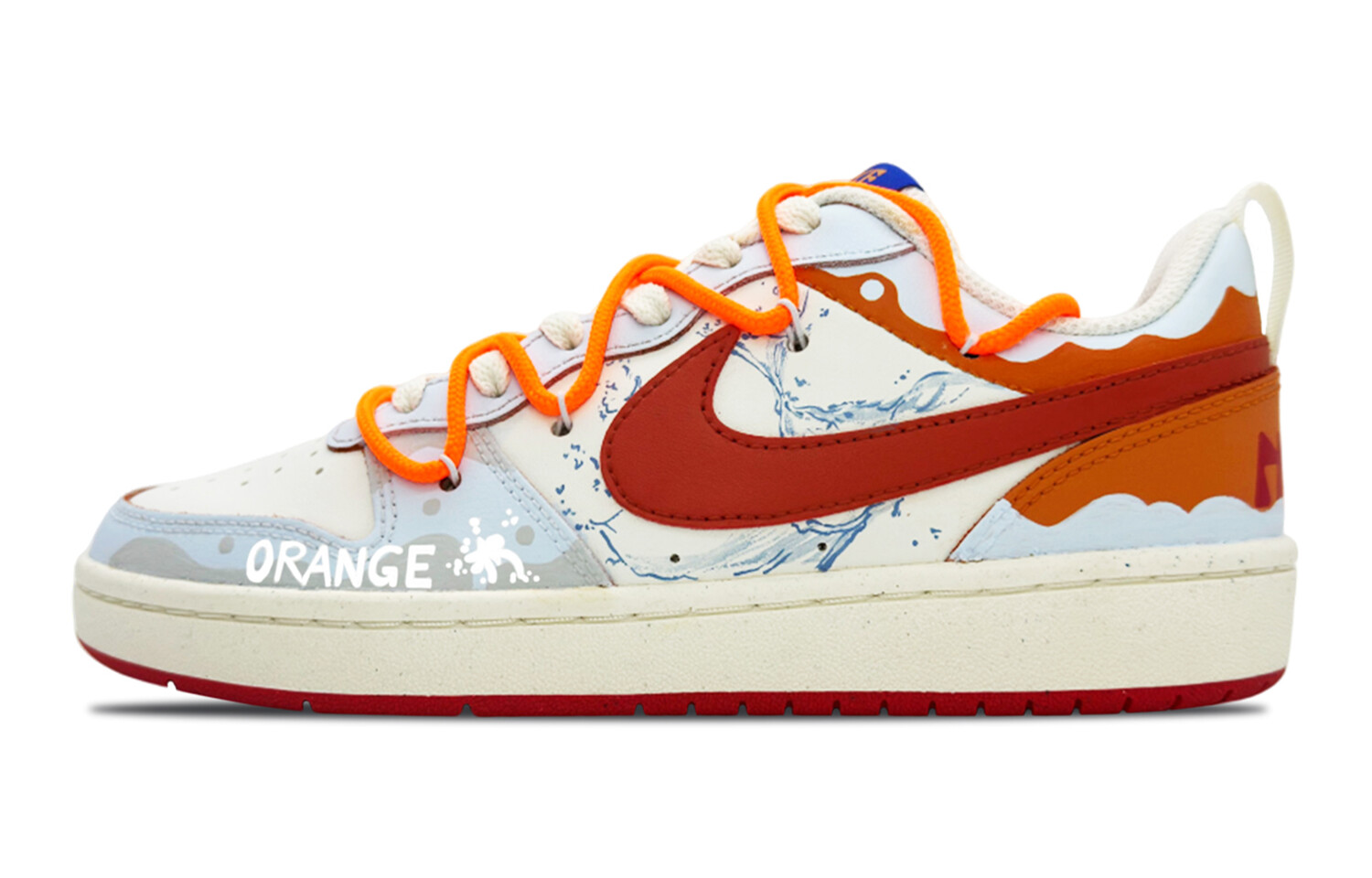 

Кроссовки Nike Court Borough Skateboarding Shoes Women's Low-top White/blue/orange, голубой, Синий, Кроссовки Nike Court Borough Skateboarding Shoes Women's Low-top White/blue/orange, голубой