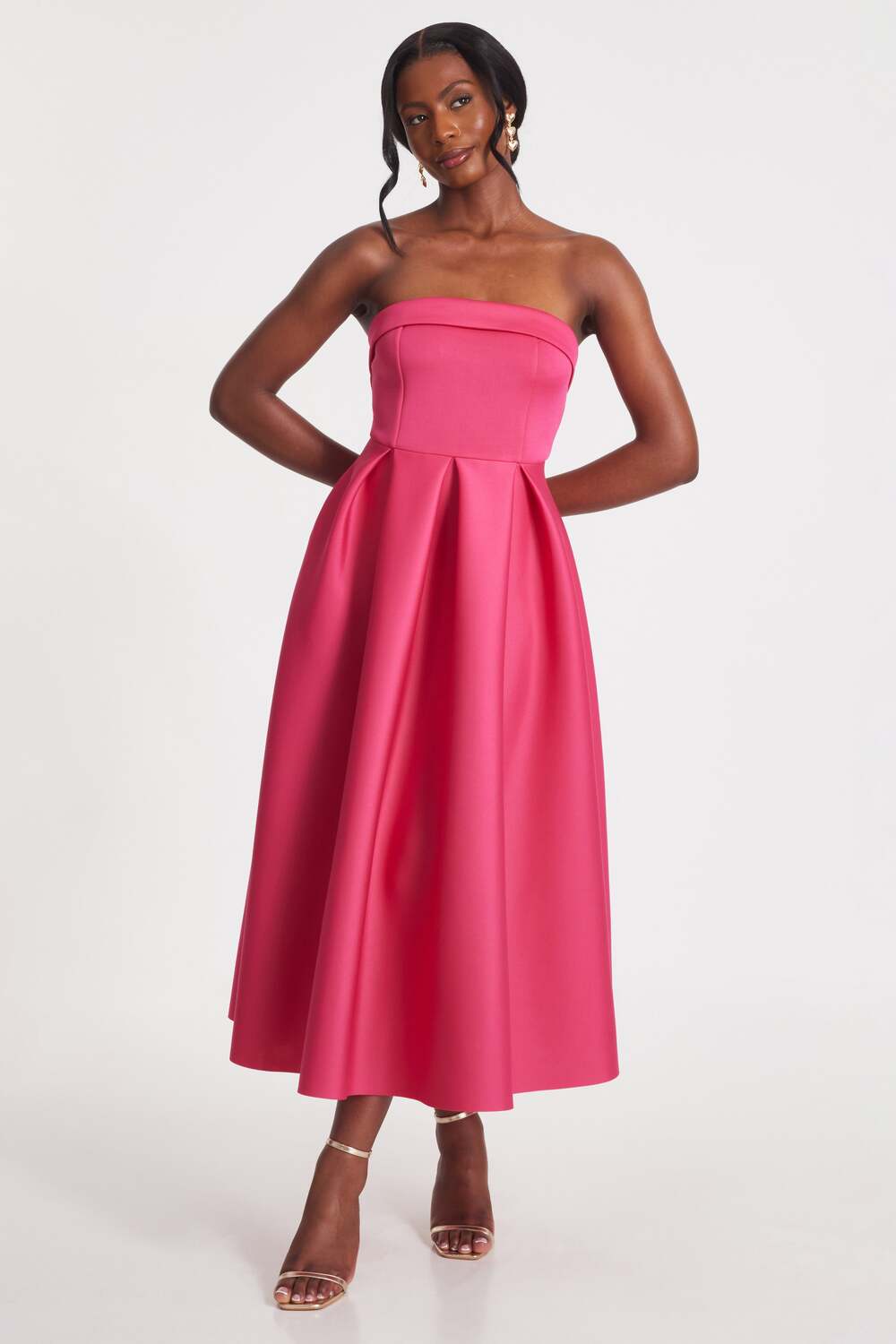 

Женское платье-трапеция с бандо из пены Scuba Quiz, Magenta