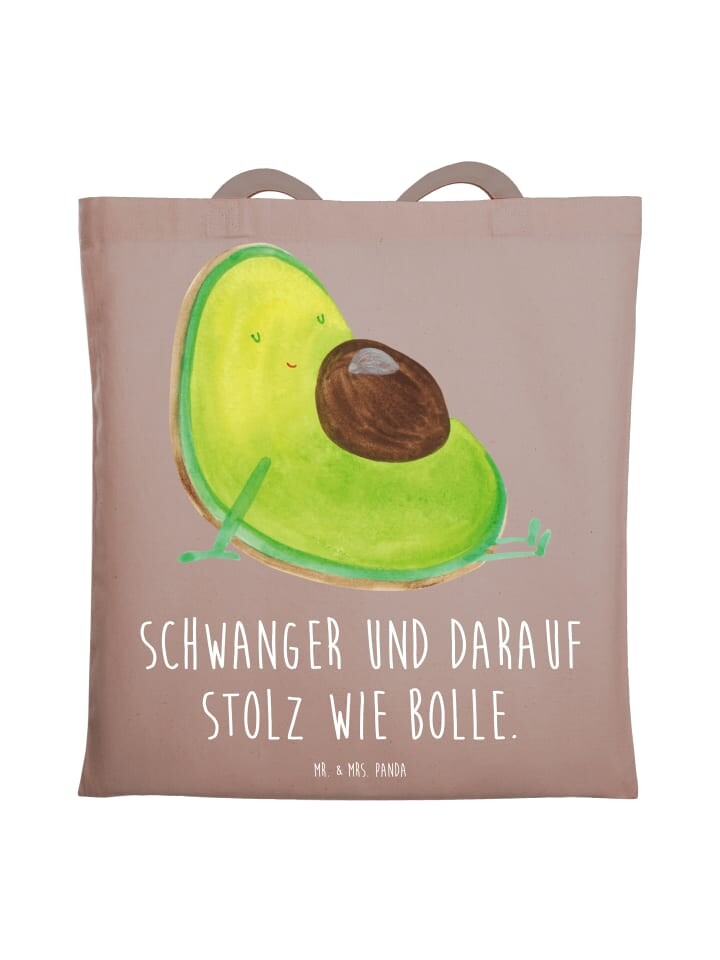 

Сумка Mr. & Mrs. Panda Tragetasche Avocado Schwangerschaft mit Spruch, коричневая пастель