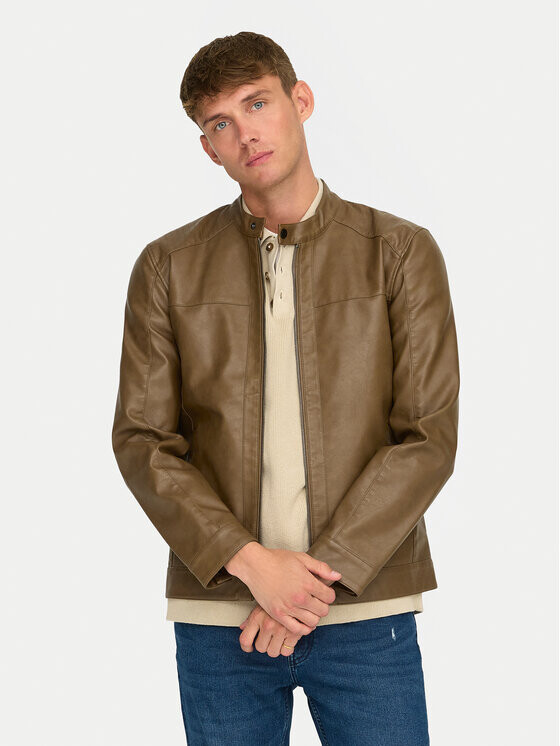 

Куртка из искусственной кожи regular fit Only & Sons, коричневый