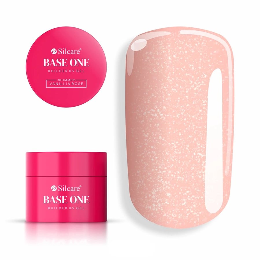 

Gel Base One Shimmer Vanillia Rose 50 г Самовыравнивающийся гель для наращивания ногтей Silcare