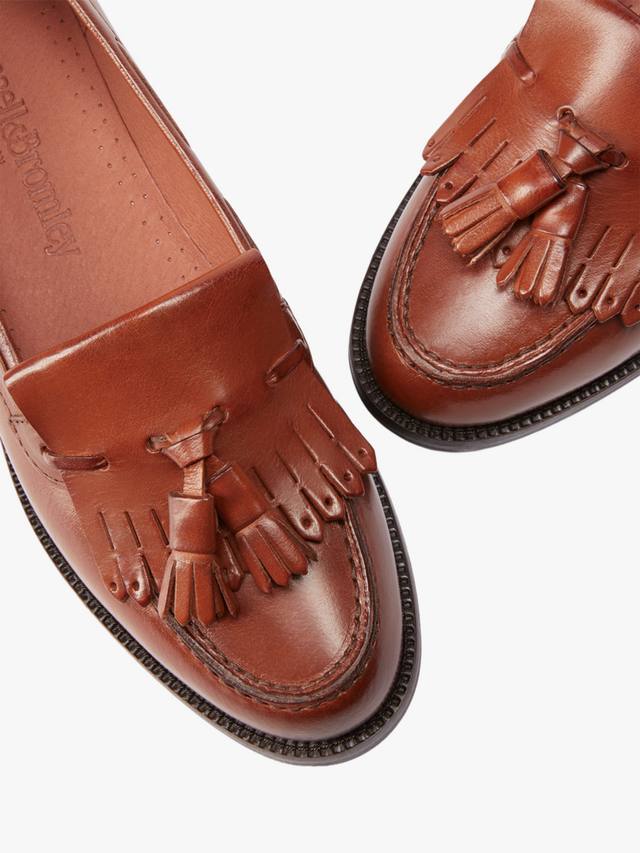 Честерские кожаные лоферы с кисточками Russell & Bromley, Brown — фото 4