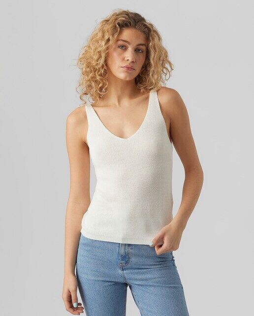 

Женский вязаный топ без рукавов Vero Moda, белый