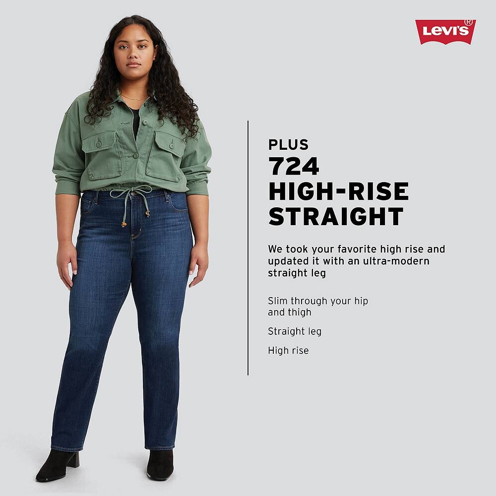 Джинсы прямого кроя Levi's 724 больших размеров с высокой посадкой, цвет Chelsea Carbon Glow — фото 4