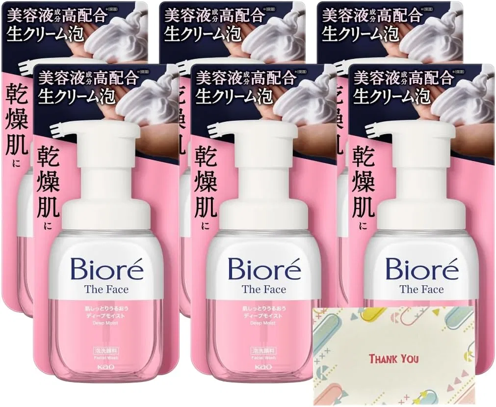 Набор для умывания лица Biore The Face Deep Moist, 6 штук по 200 мл, Kunutonn