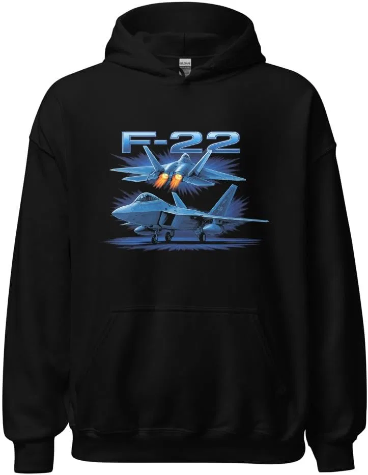 Толстовка F-22 Raptor с ярким графическим изображением истребителя-невидимки для поклонников авиации