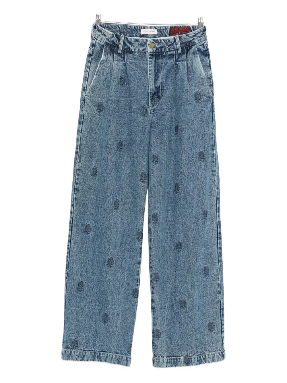 

Плиссированные джинсы с вышивкой Paco MAISON HOTEL, синий