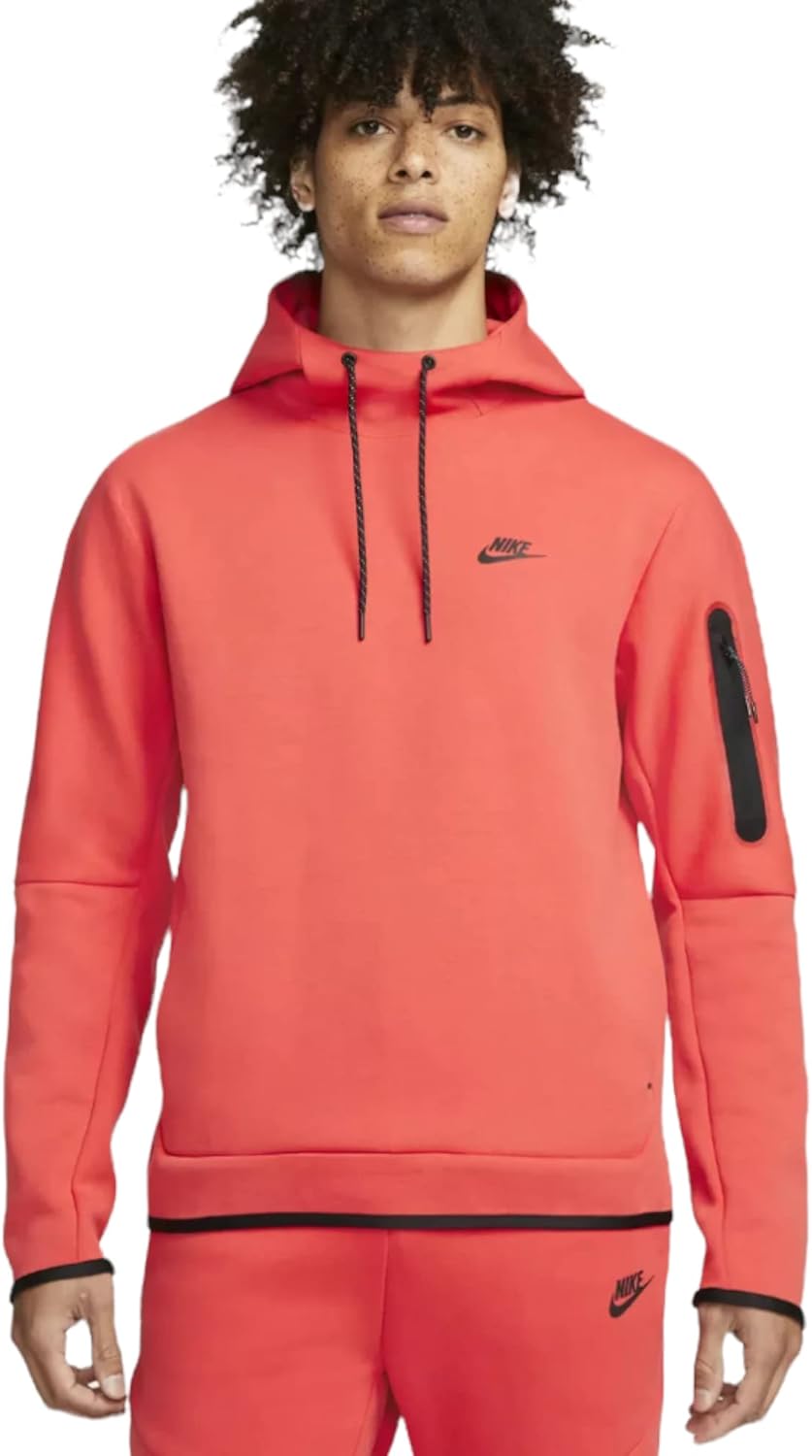 

Мужская толстовка с капюшоном Nike Tech Fleece, Lobster Red/Black