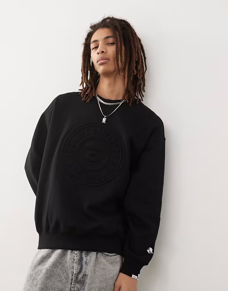 

Черная толстовка с тисненым логотипом AAPE BY A BATHING APE