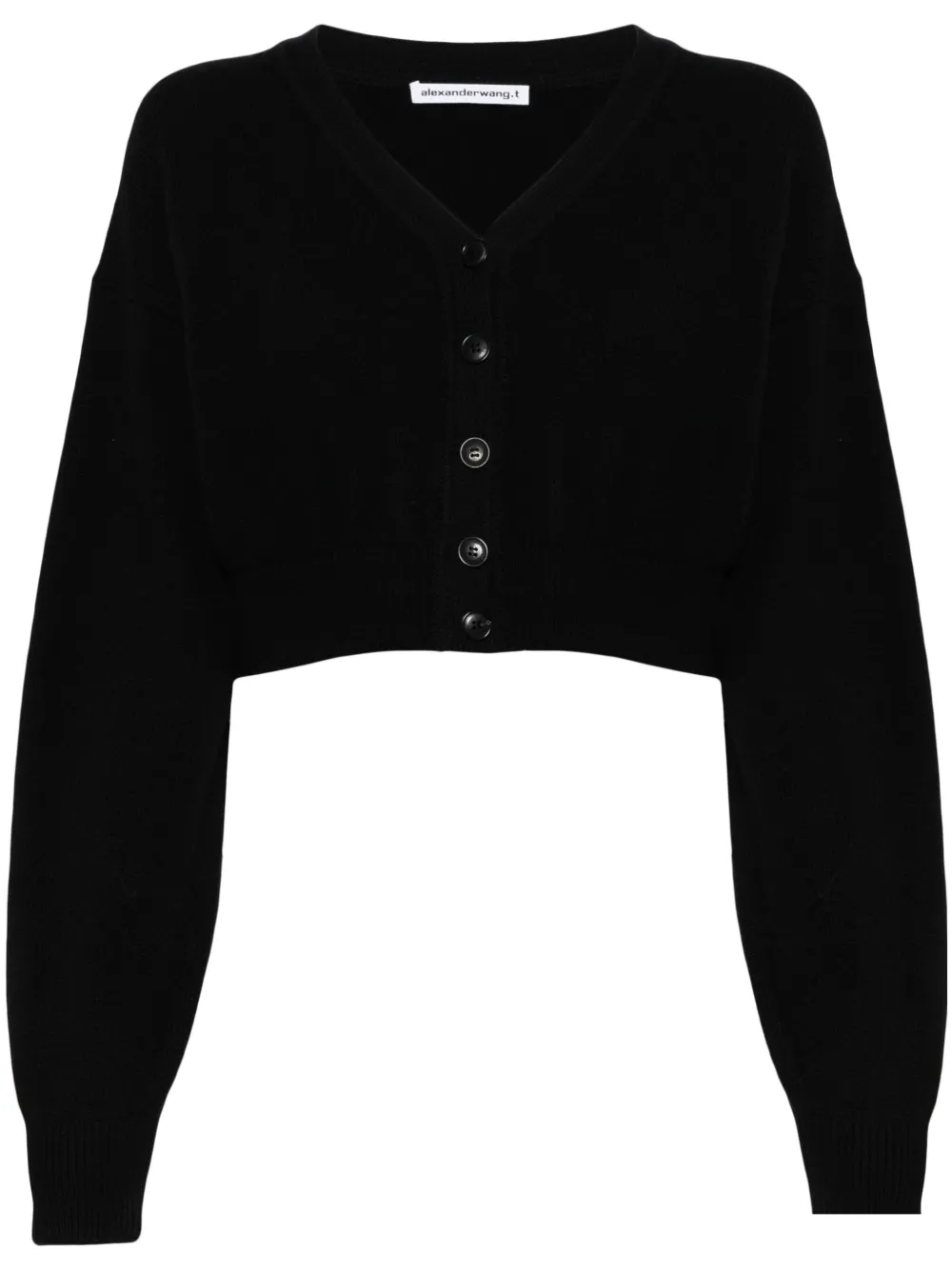 

Укороченный кардиган с тисненым логотипом Alexander Wang, черный