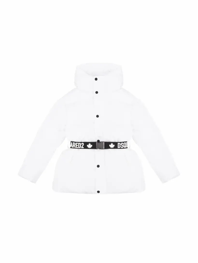 

Стеганый пуховик с поясом Dsquared2, белый